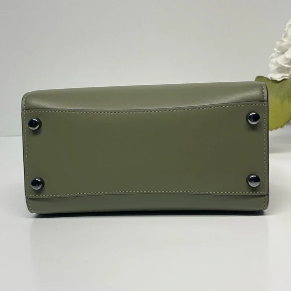 Coach Andrea Carryall 2way Refined Calf Leather Bag in Military GreenCP081 NWT